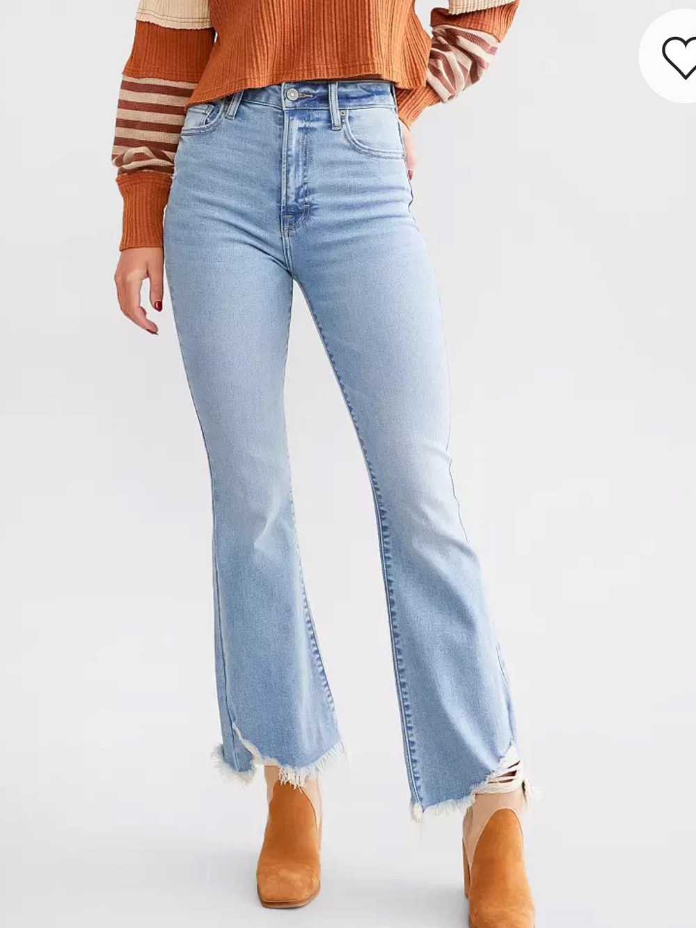 Hidden Happi Cropped High-Rise Flare Light Blue Jeans, size 26